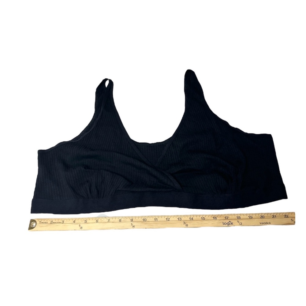 Storq Women’s Classic Ribbed Classic Black Nursing & Sleep Twist Bra Size 8/4X - Picture 4 of 6